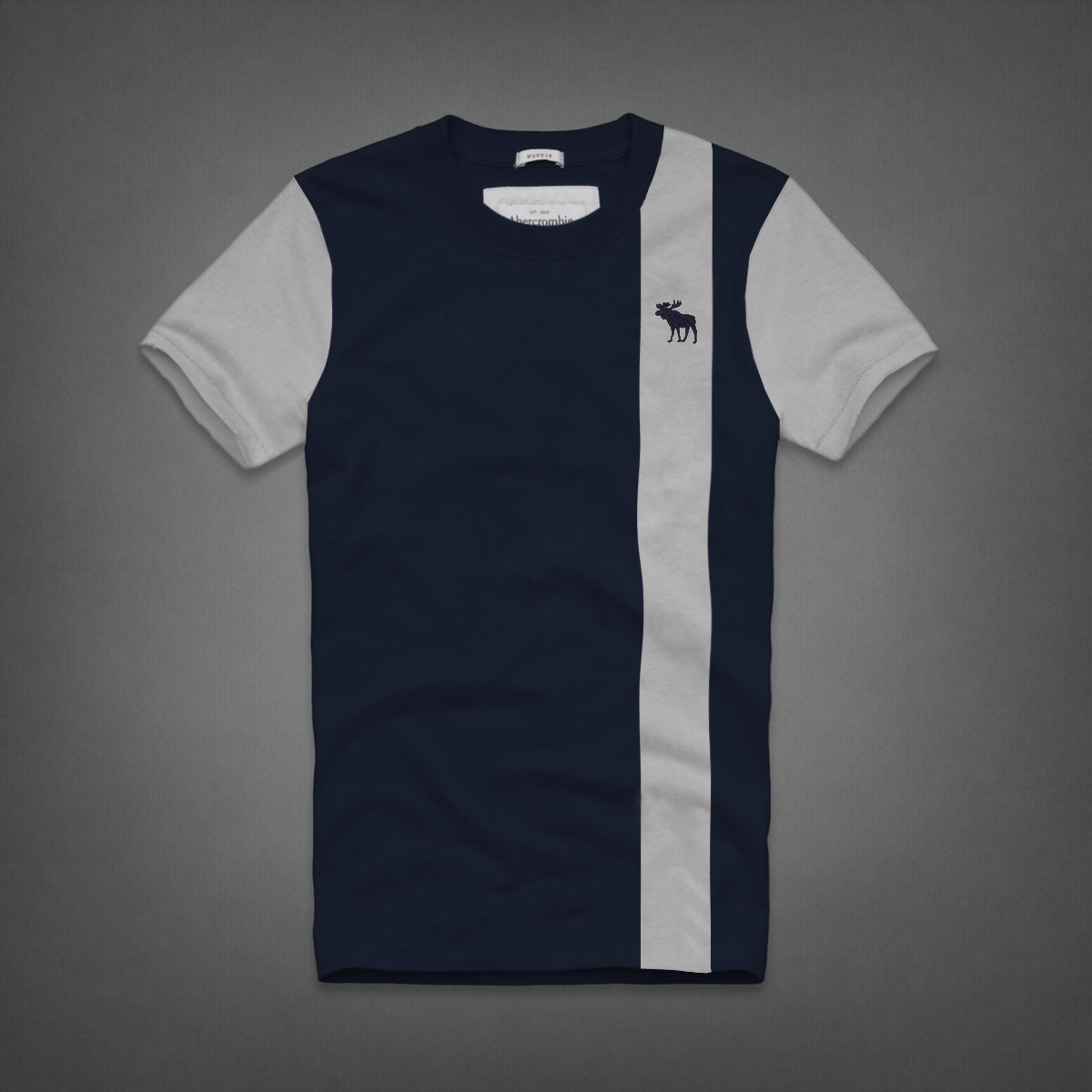 Abercrombie Fitch Hombres De Cuello Redondo Gaza Corto Remera AF5730